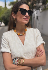 Collar bolas naranjas