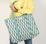 Bolso Tote Bag Azul y Blanco