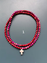 Collar / pulsera piedras cruz