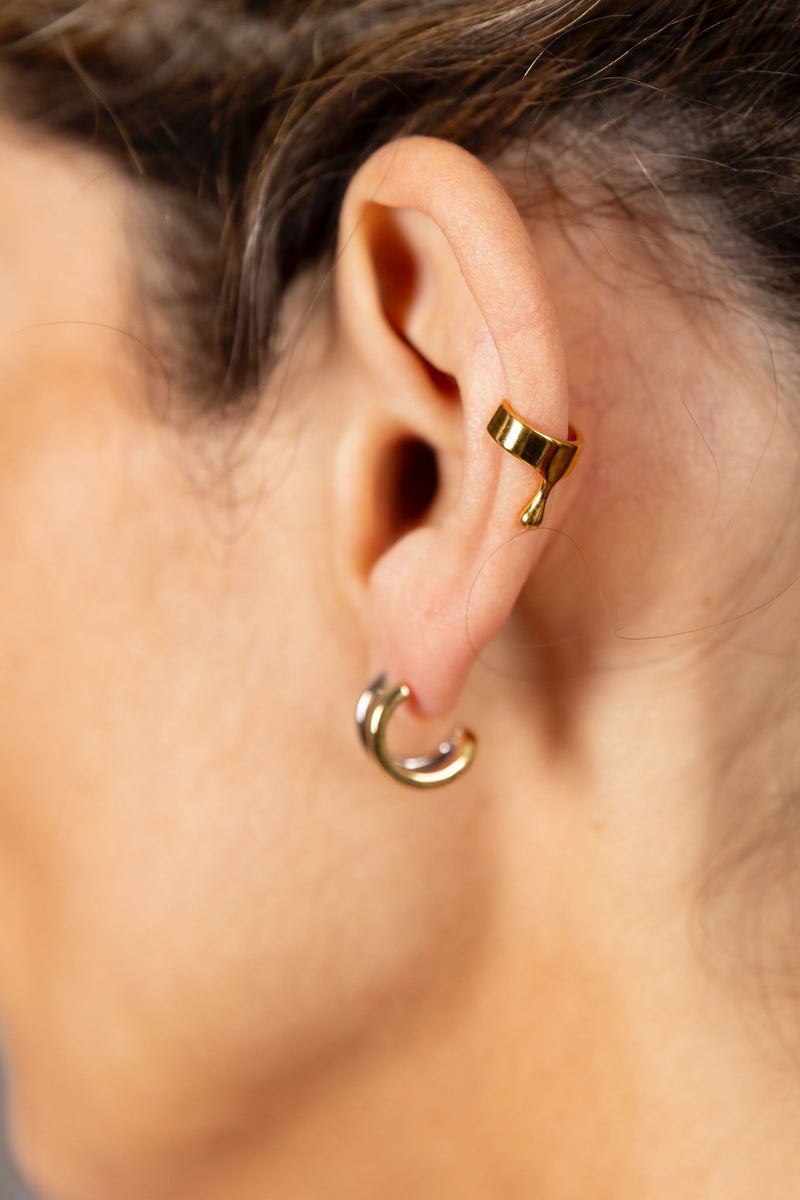 Aros dobles finos Dorado/Plata