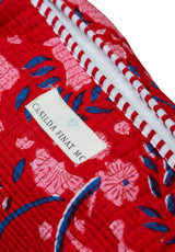 Neceser estampado flores rojas L