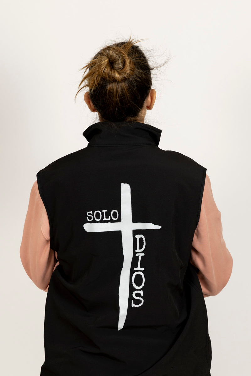 Chaleco con interior polar Solo Dios Anawim Negro
