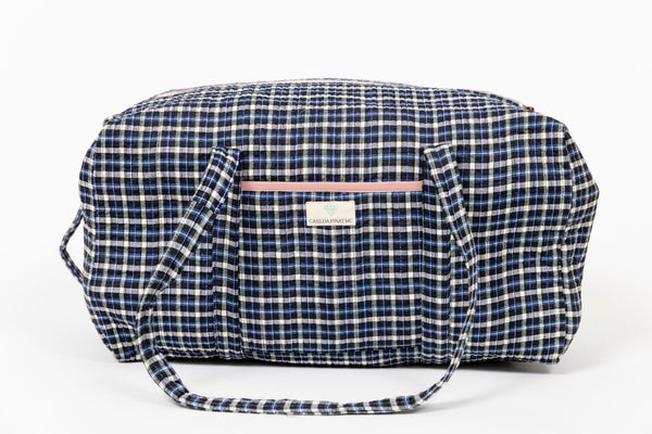Bolsa viaje vichy azul marino