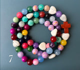 Rosario Collar 3 Vueltas Piedras Naturales hecho a mano