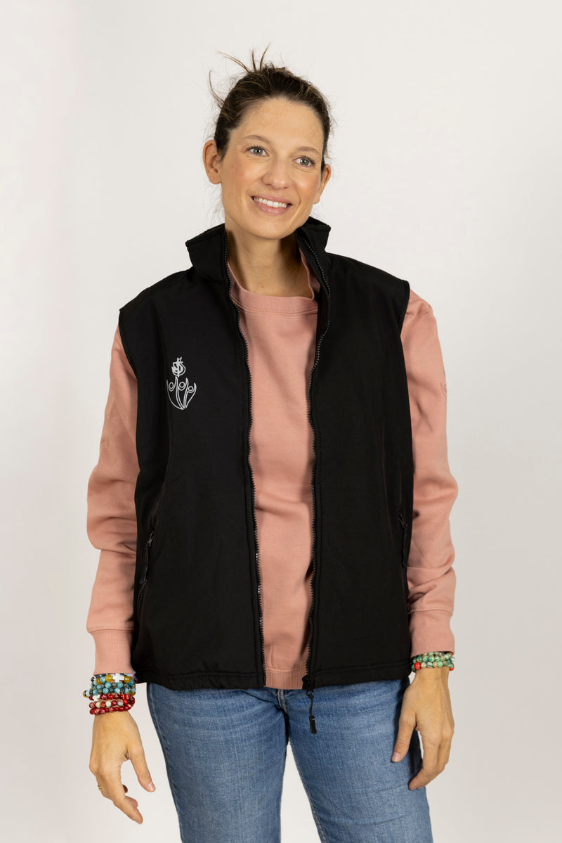 Chaleco con interior polar Solo Dios Anawim Negro