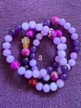 Rosario pulsera collar piedra redonda