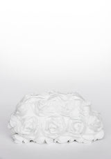 Bolso mano rosas blanco