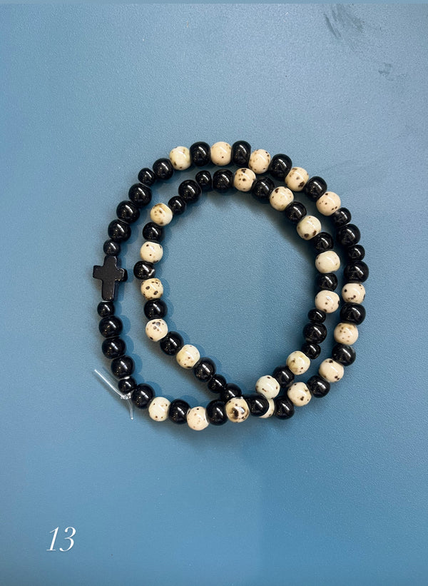 Pulsera collar Rosario Cerámica tres vueltas