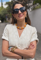 Collar bolas naranjas
