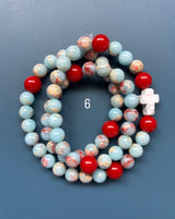 Rosario pulsera collar piedra redonda
