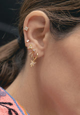 Pendientes cuatro pétalos blancos