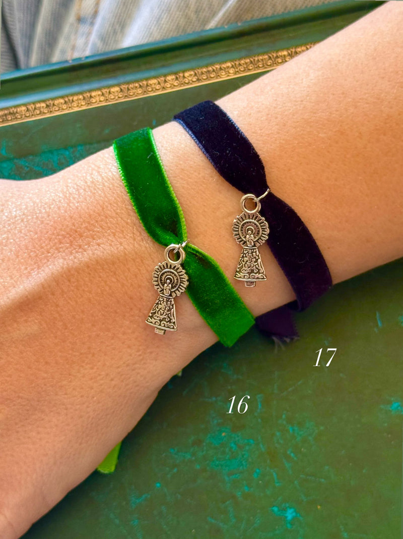 Pulsera Virgen del Pilar Telas Variadas