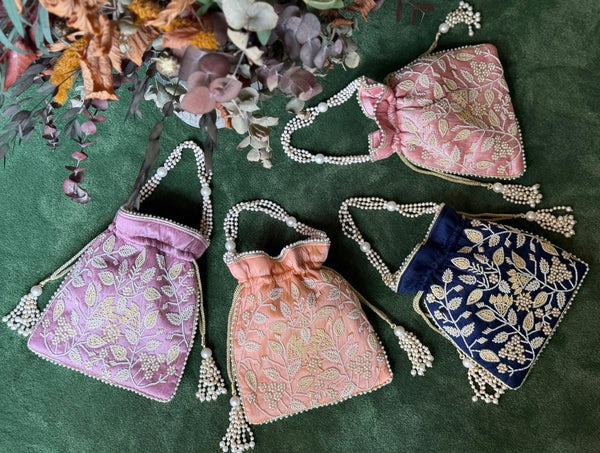 Bolso Perla Hojitas verde agua