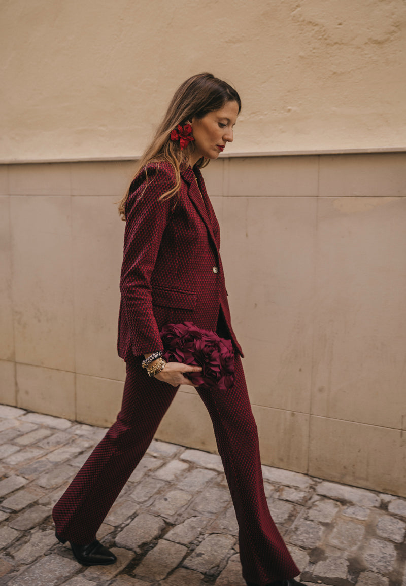 Pendientes flor XL rojo