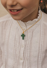 Colgante cruz madera niño