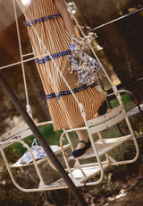 Bolso tela flores azul