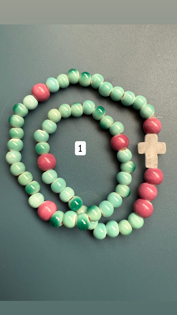 Pulsera Rosario Cerámica dos vueltas