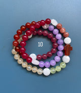 Rosario pulsera collar piedra plana