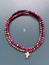 Collar / pulsera piedras cruz