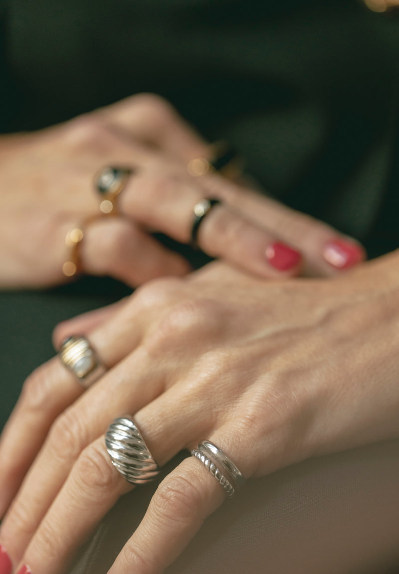 Anillo Estriado Plata