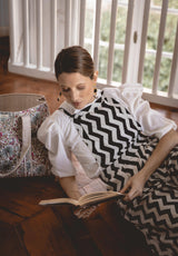 Bolso Tote Bag Palmeras Azules y Flores Rosas