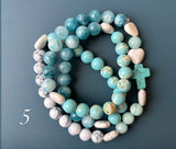 Rosario Collar 3 Vueltas Piedras Naturales hecho a mano