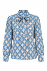 Camisa lazo estampado azul