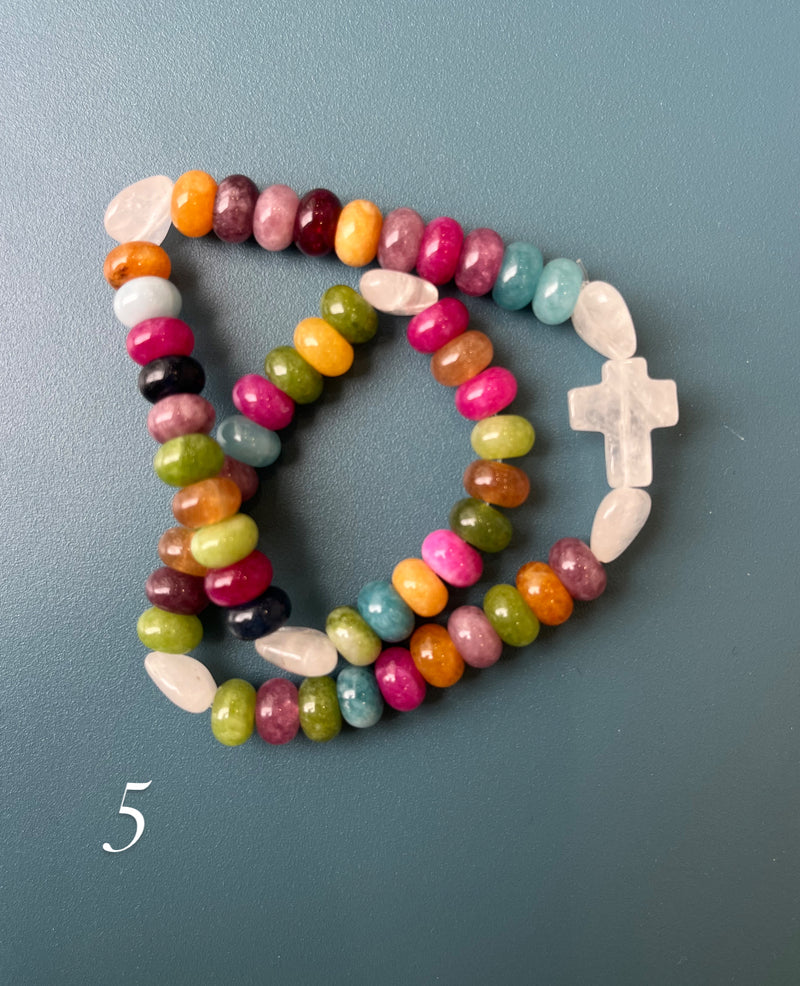 Pulsera Rosario Piedras Naturales 2 vueltas hecho a mano