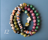 Rosario Collar 3 Vueltas Piedras Naturales hecho a mano