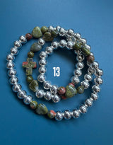 Rosario pulsera collar corazón plata