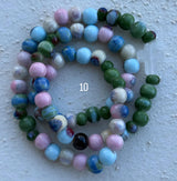 Rosario Cerámica pulsera/collar 3 vueltas hecho a mano