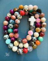 Rosario Collar 3 Vueltas Piedras Naturales hecho a mano