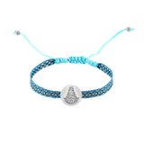 Pulsera Medalla Virgen del Rocío Verde Plata