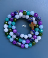 Rosario pulsera collar piedra plana