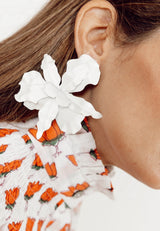 Pendientes flor XL blanco