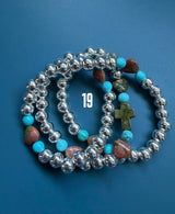Rosario pulsera collar corazón plata