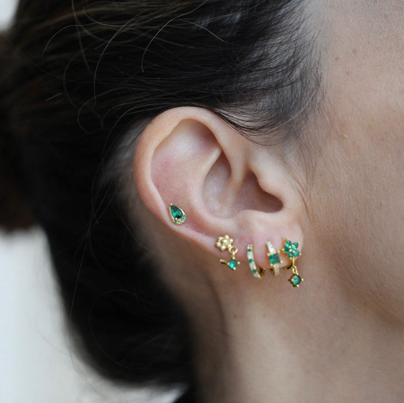 Pendientes Gotita Verde