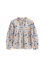 Camisa estampada azul/marrón