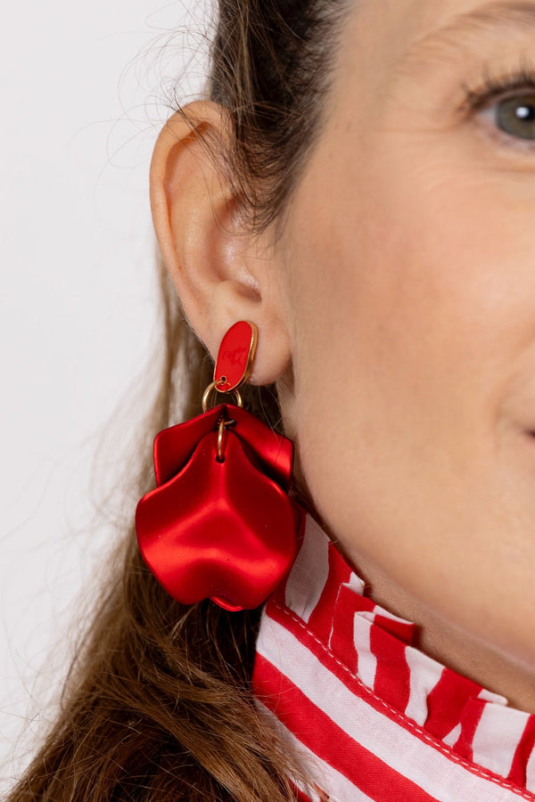 Pendientes rojo clip