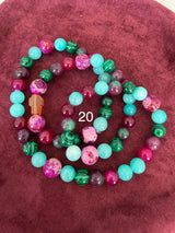 Rosario pulsera collar piedra redonda