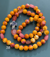 Rosario Collar 3 Vueltas Piedras Naturales hecho a mano