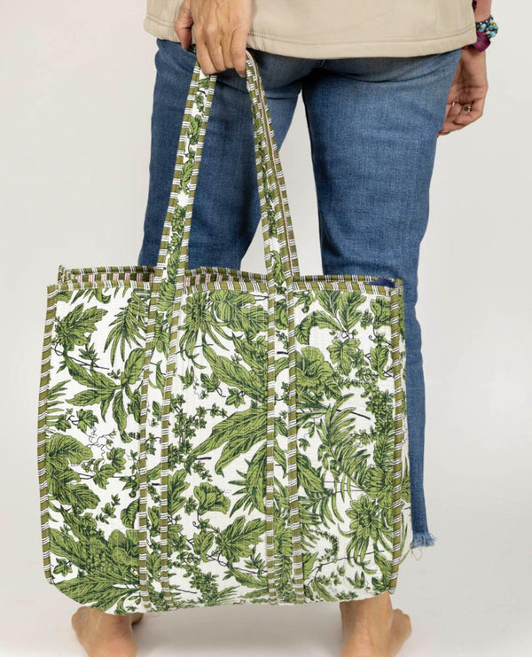 Bolso Tote Bag Verde Hojas