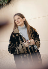 Chaqueta larga terciopelo negro