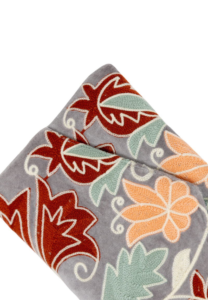 Bolso estampado terciopelo gris