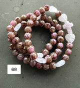 Rosario Collar 3 Vueltas Piedras Naturales hecho a mano