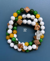 Rosario pulsera collar piedra plana
