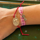 Pulsera Virgen del Pilar Telas Variadas