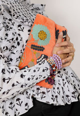 Bolso estampado terciopelo coral