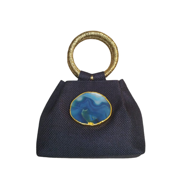 Bolso yute asa piedra azul marino