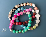 Rosario Collar 3 Vueltas Piedras Naturales hecho a mano